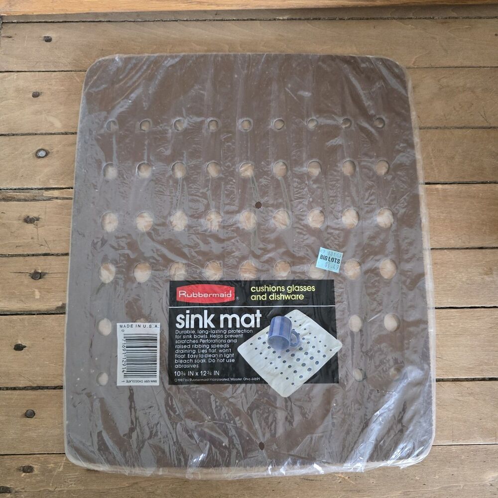 Vintage 1975 Rubbermaid Sink Mat #1291 Brown  10.75"x12.75” New Sealed